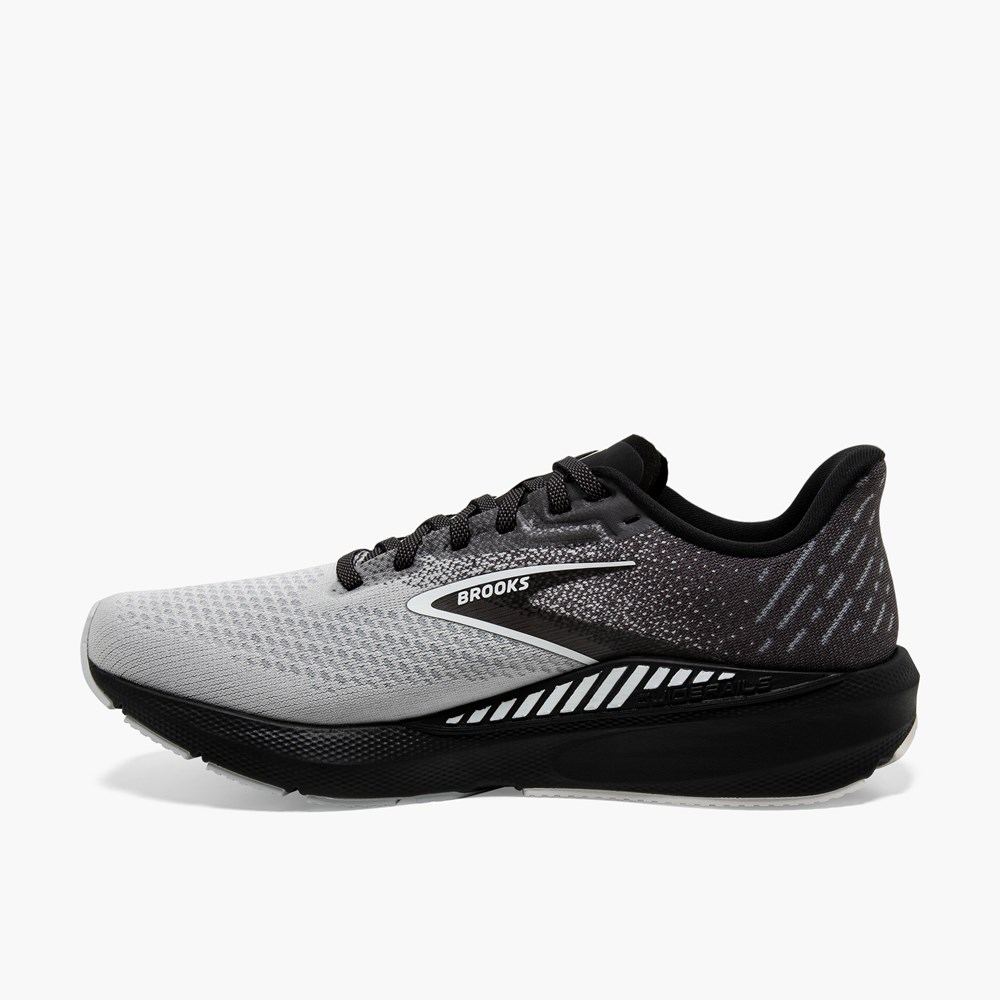 Chaussures Running Route Brooks Launch GTS 10 Speed Support Grise Noir Homme | IMQ-8221411